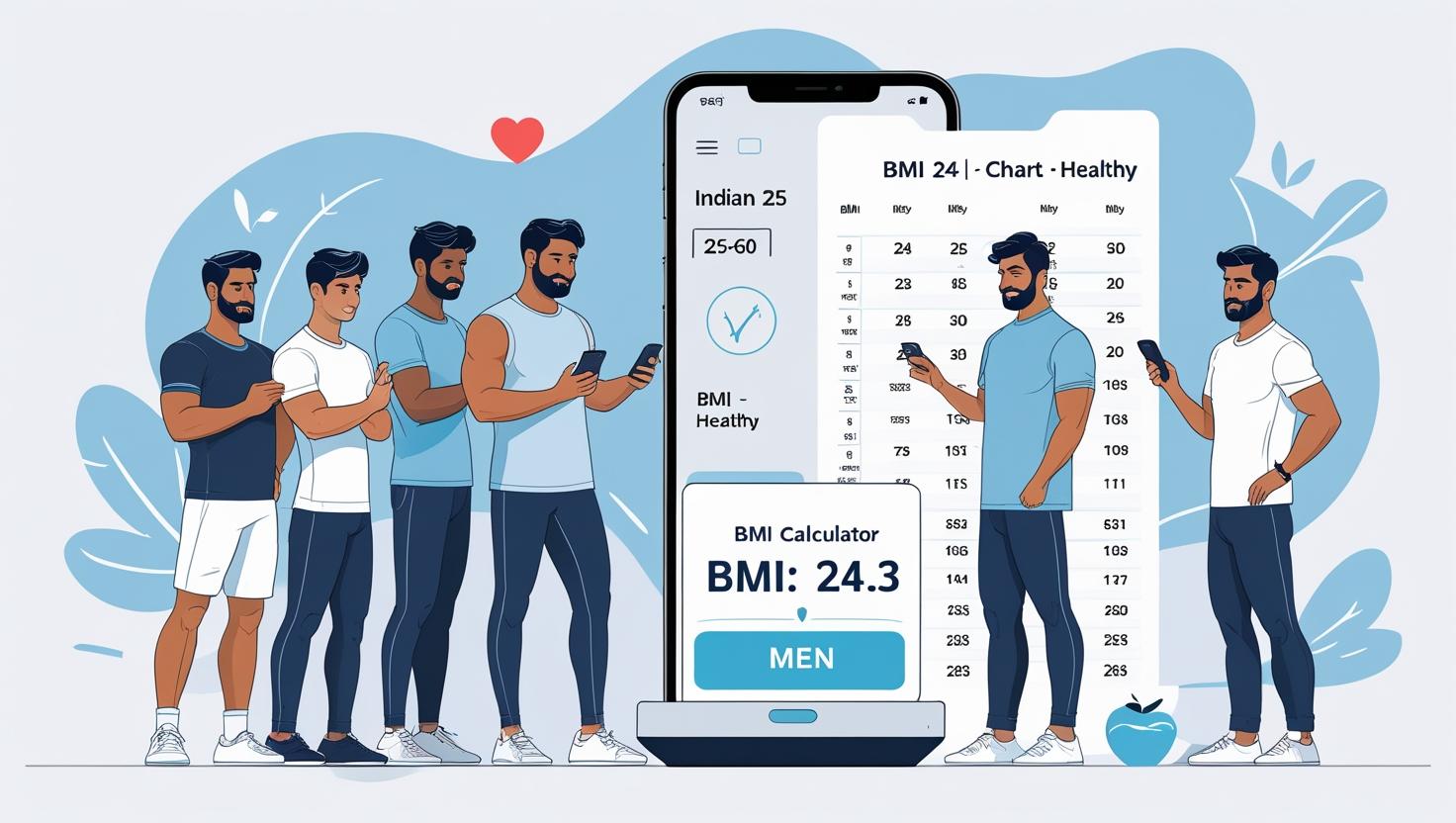 Friendly illustration of diverse group of men