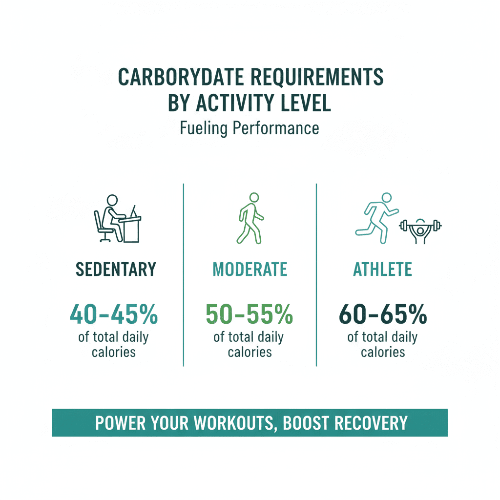 Daily carbohydrate targets by activity level chart