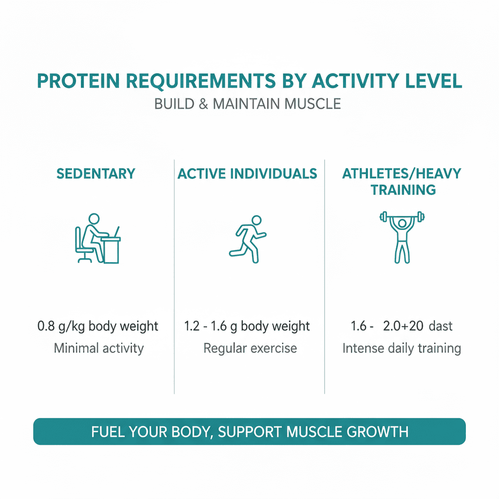 Protein ranges chart by activity and goal