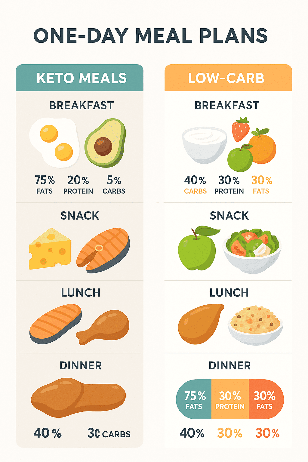 Keto and low-carb sample plates
