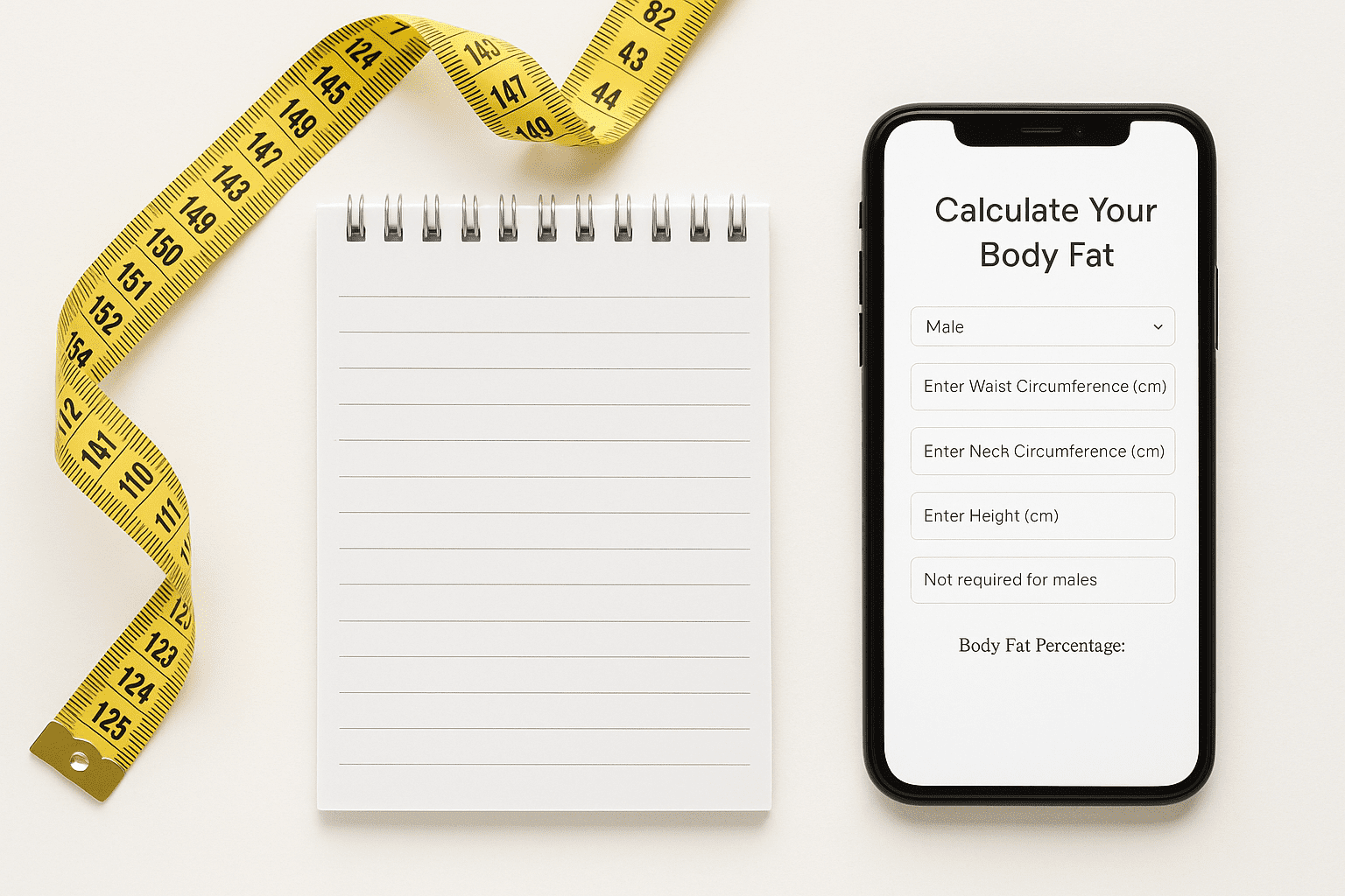 Tape measure and circumference method example