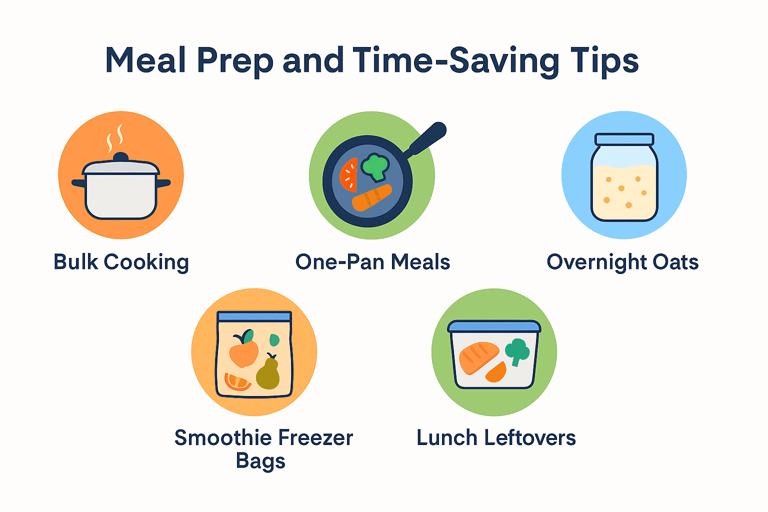 Batch cooking and meal-prep illustration