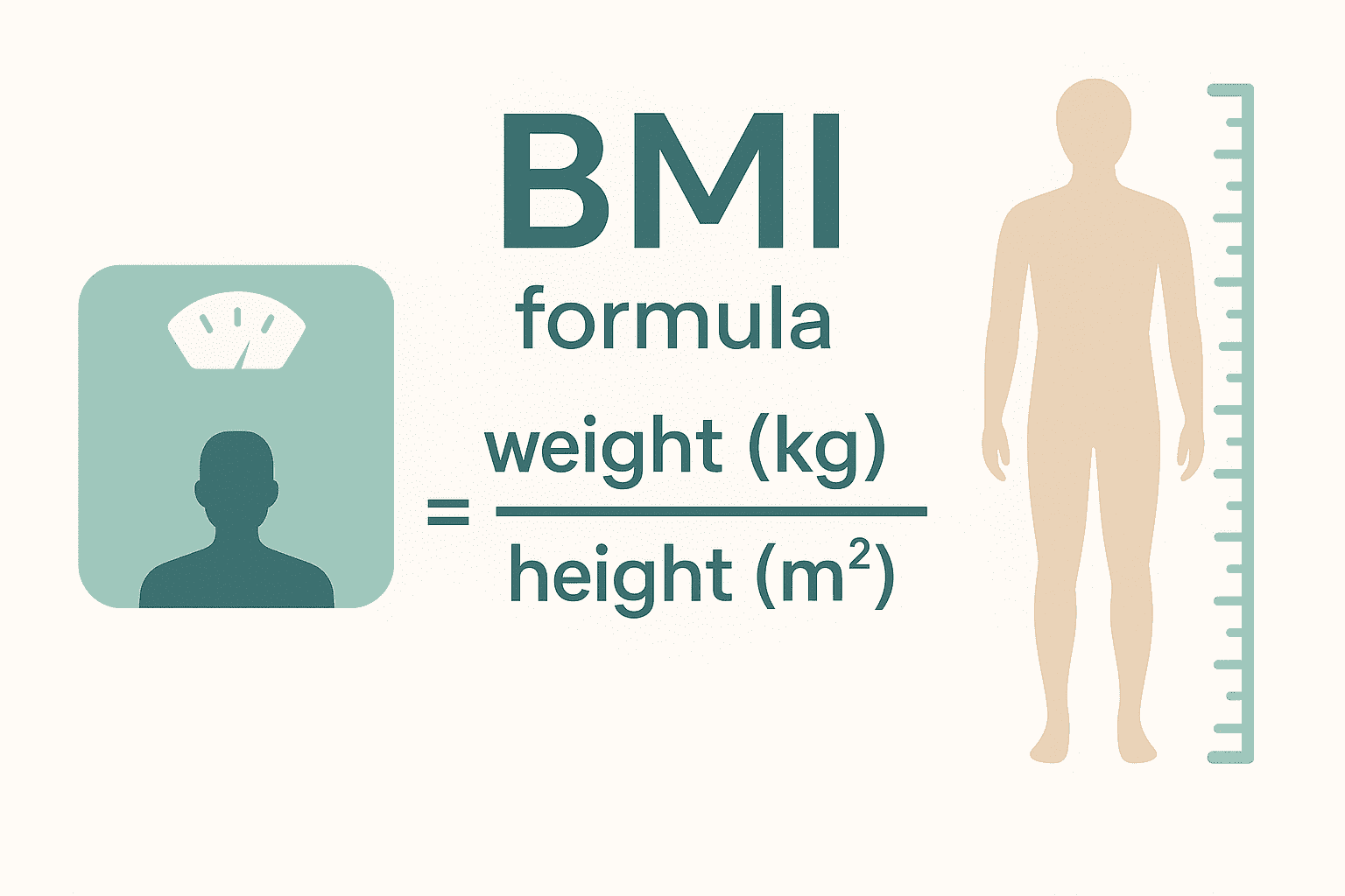 Illustration of BMI formula calculation example