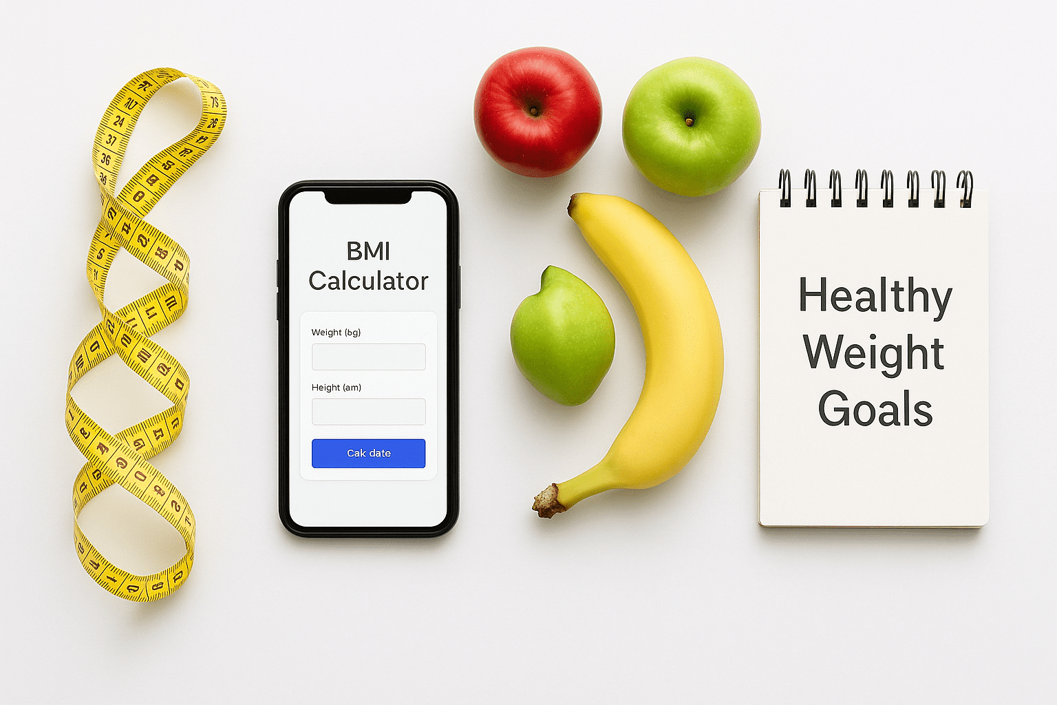 BMI calculator hero graphic showing height and weight inputs
